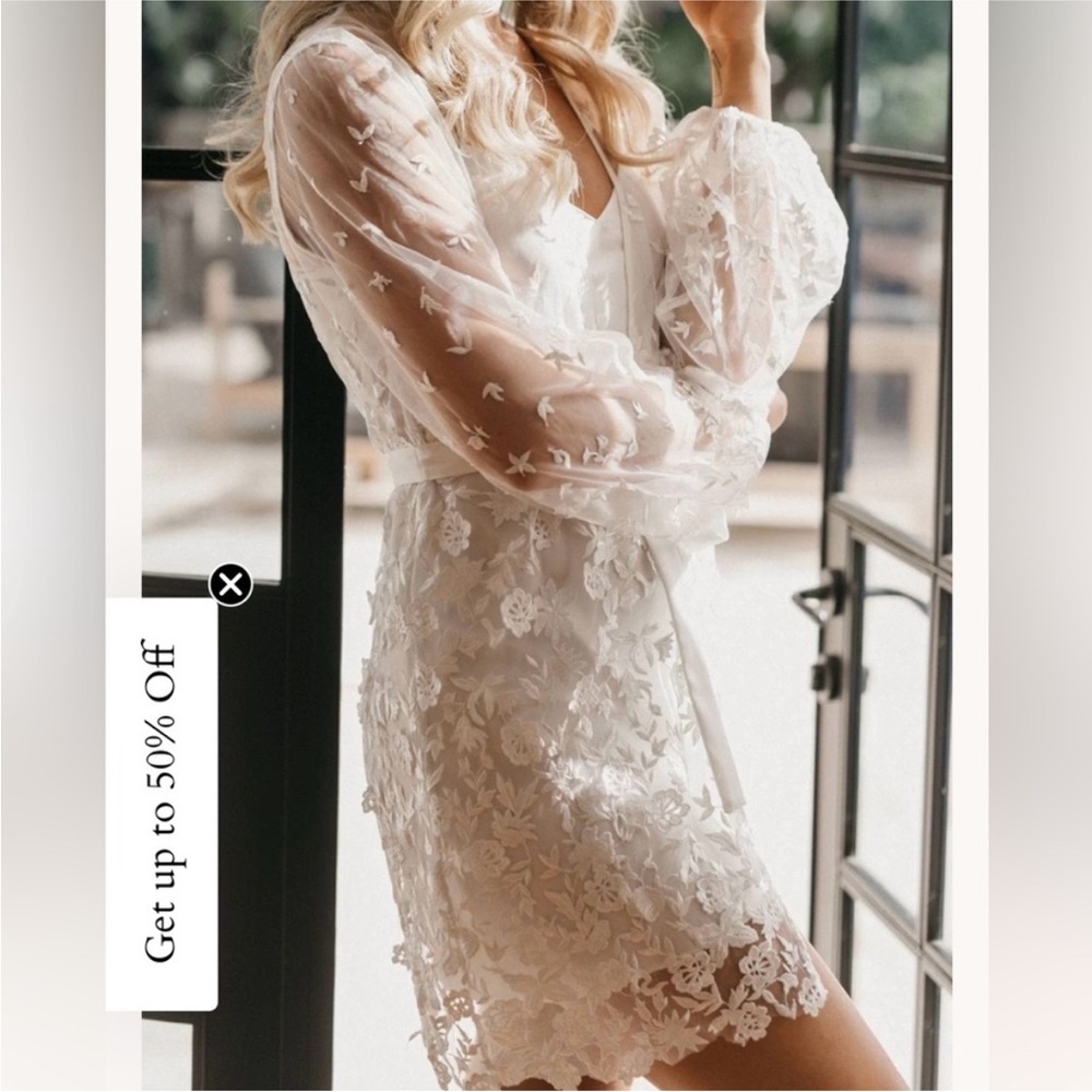 Le rose stories bridal maya lace robe